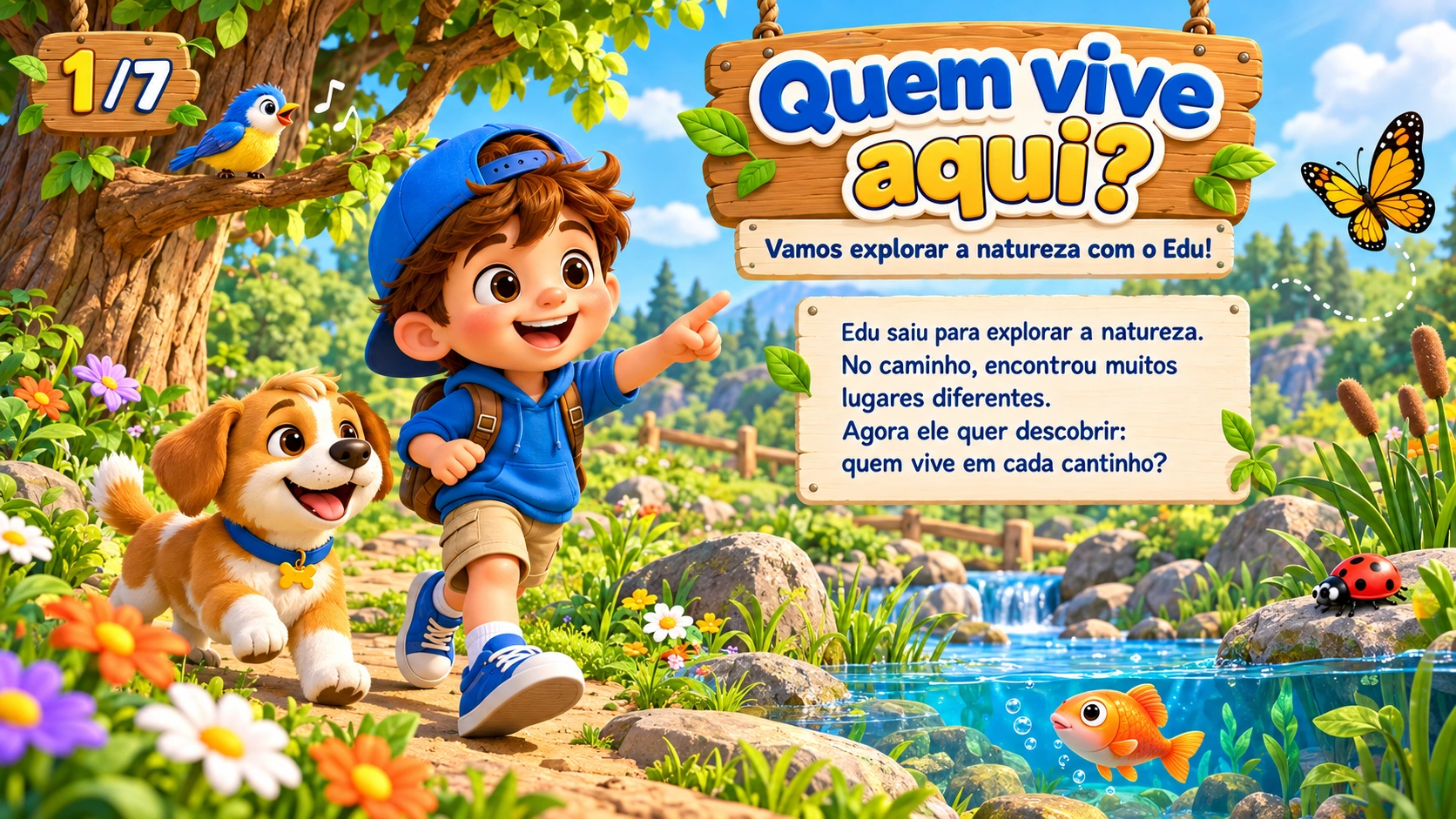 Edu explorando os lugares da natureza